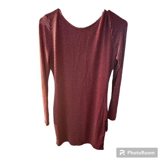 Lulus Gift of Love Red and Silver Backless Long Sleeve Bodycon Dress - Picture 8 of 16